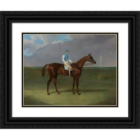 John Frederick Herring Snr. 24x19 Black Ornate Framed Double Matted Museum Art Print Titled: Mr. Ridsdale and Mr. Gully's St. Giles with William Scott Up (1832)