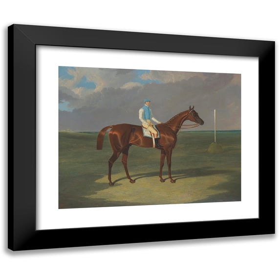 John Frederick Herring Snr. 24x20 Black Modern Framed Museum Art Print Titled - St Giles with William Scott Up, Winner of the Derby (1832)