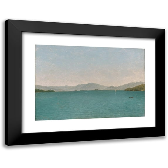 John Frederick Kensett 14x11 Black Modern Framed Museum Art Print Titled - Lake George, Free Study (1872)