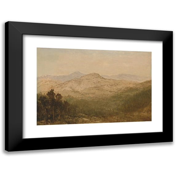 John Frederick Kensett 14x11 Black Modern Framed Museum Art Print Titled - Mountains in Colorado (1870)