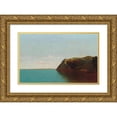 thumbnail image 1 of John Frederick Kensett 14x11 Gold Ornate Wood Frame and Double Matted Museum Art Print Titled - Newport Rocks (1872), 1 of 4