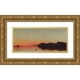thumbnail image 1 of John Frederick Kensett 18x10 Gold Ornate Wood Frame and Double Matted Museum Art Print Titled - Twilight on the Sound, Darien, Connecticut (1872), 1 of 4