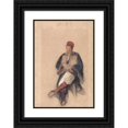 thumbnail image 1 of John Frederick Lewis 11x14 Black Ornate Wood Framed Double Matted Museum Art Print Titled: Seated Turk, 1 of 5
