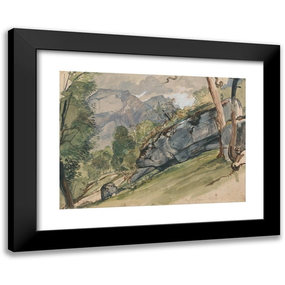John Frederick Lewis 14x11 Black Modern Framed Museum Art Print Titled - The Valley of Luscheuen