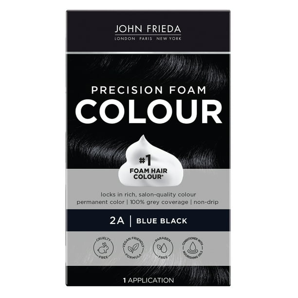 John Frieda Black Permanent Precision Foam Hair Color Kit, Hair