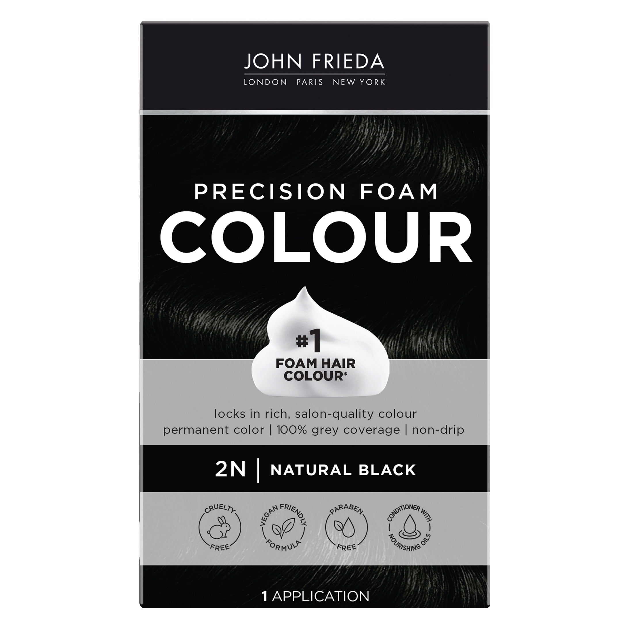 Precision Foam Colour - Natural Black 2N 1 application product package