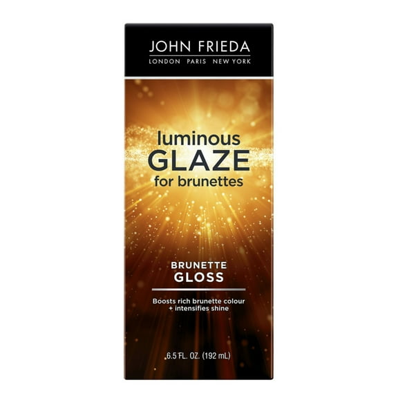 John Frieda Brilliant Brunette Luminous Glaze, Colour Enhancing Shine Glaze, Designed to Fill Damaged Areas for Smooth, Glossy Brown Hair Color, 6.5 fl oz