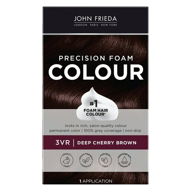 John Frieda Permanent Precision Hair Color Foam Kit, 3VR Deep 