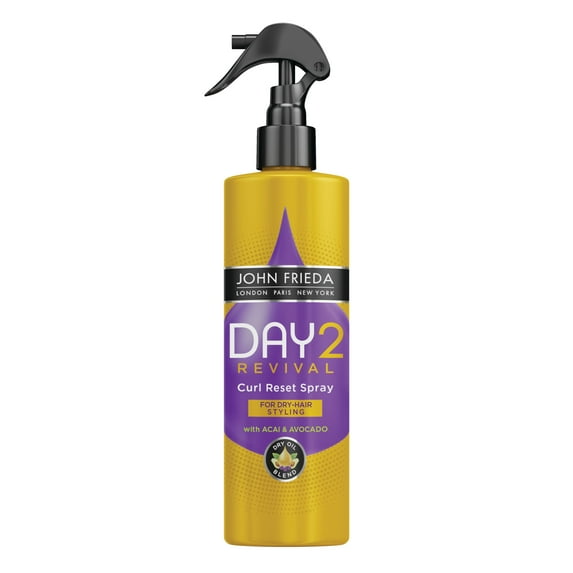 John Frieda Day 2 Revival Acai & Avocado Dry Oil Curl-Reviving Spray, 6 fl oz