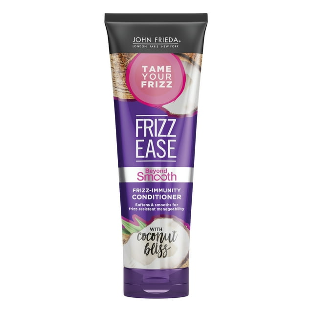 John Frieda Frizz Ease Coconut Oil Infused Conditioner, AntiFrizz, for Dry, Damaged Hair, 8.45