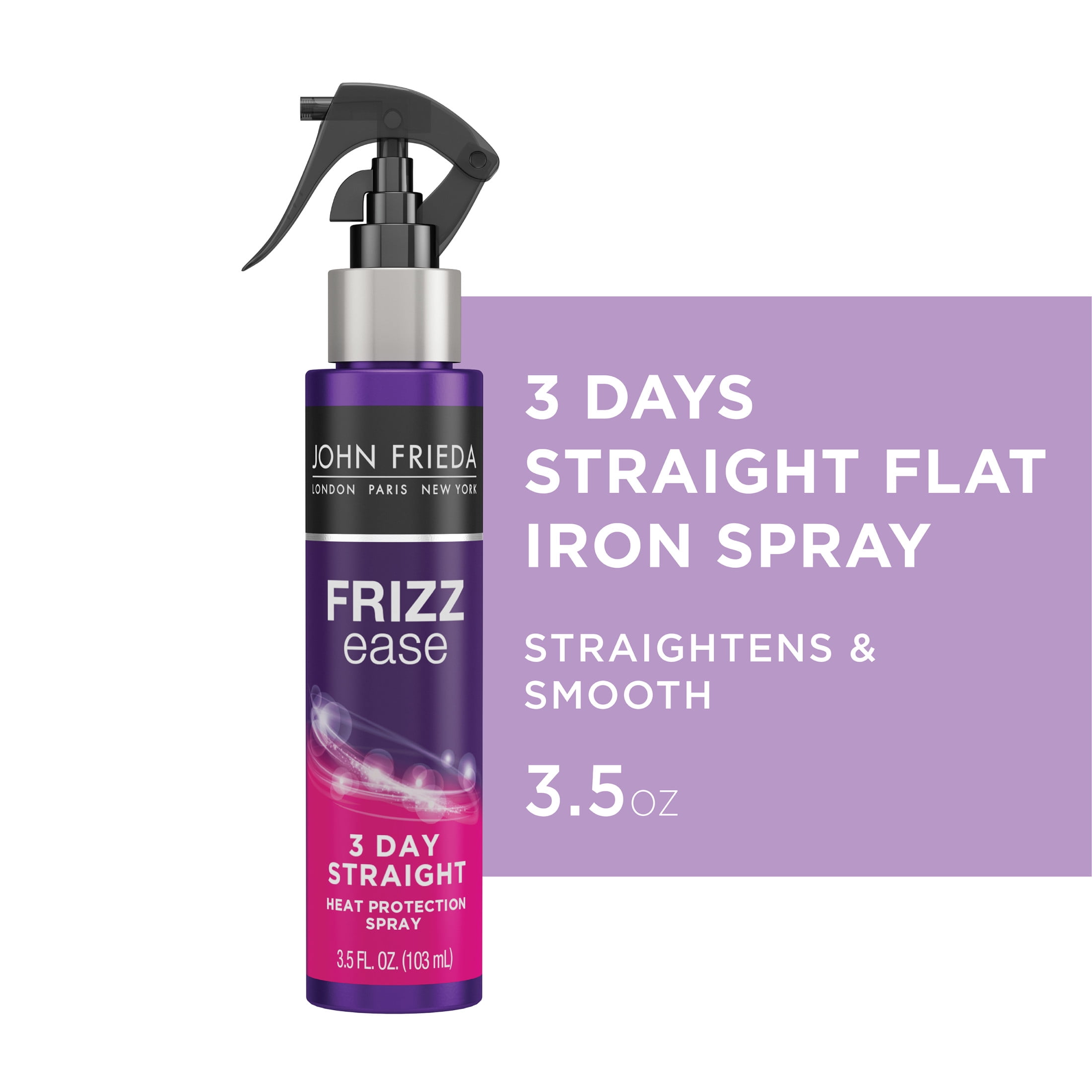 John Frieda Frizz Ease Keratin-Infused 3-Day Straightening Flat Iron  Styling Spray, 3.5 fl oz 