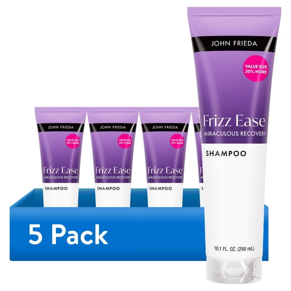 (5 pack) John Frieda Frizz Ease Miraculous Recovery Shampoo for Frizzy Hair, Anti-Frizz Shampoo, 10.1 fl oz