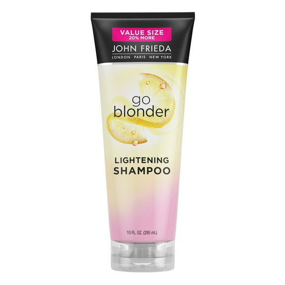 John Frieda Go Blonder Lightening Womens Shampoo for Blonde Color-Treated Hair, Vegan Friendly, 10 fl oz