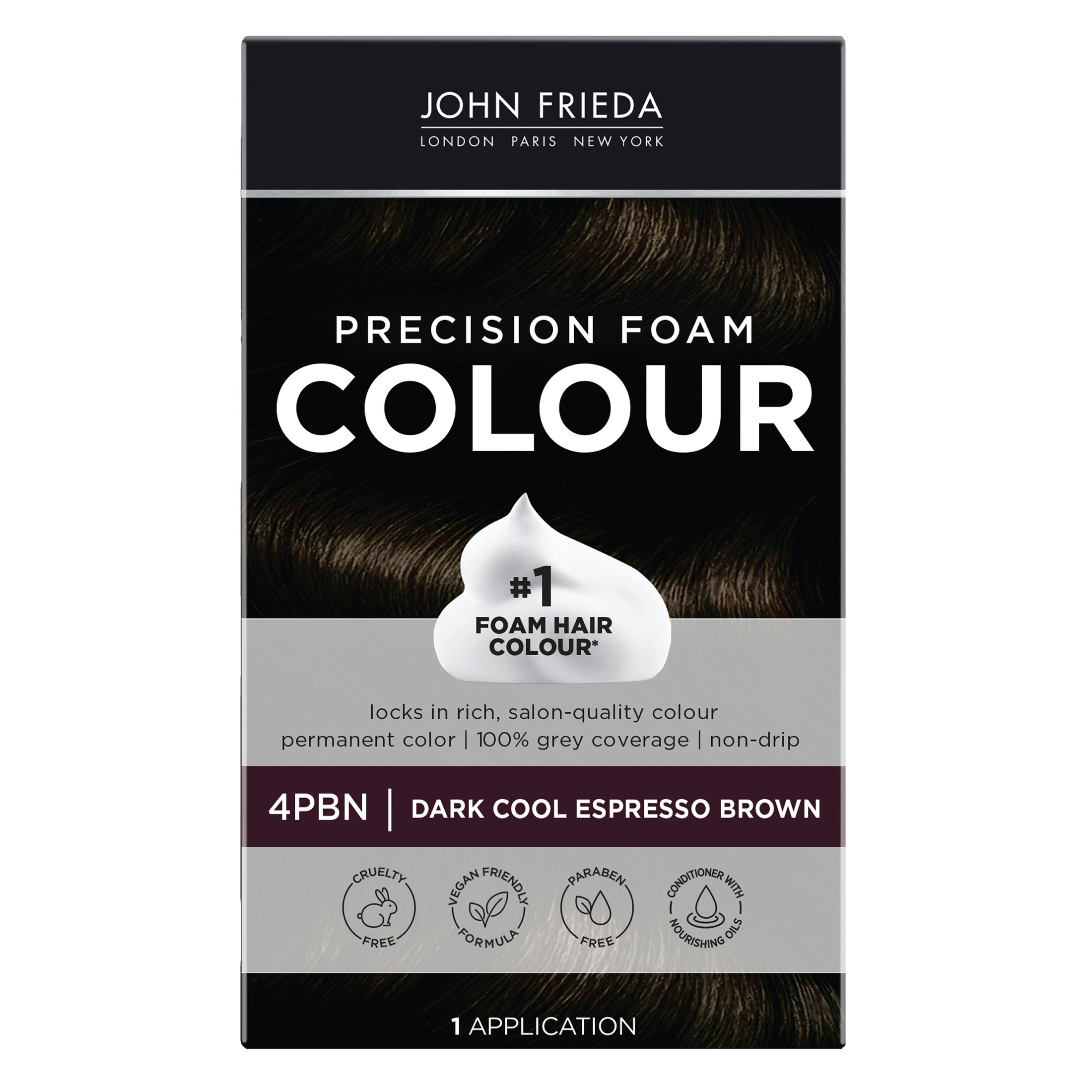 John Frieda Precision Foam Hair Color Kit, Brown Hair Dye, 5NBG Medium Chestnut Brown Hair Color, 1 Application - image 1 of 10