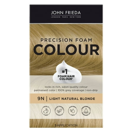 John Frieda Precision Foam Permanent Blonde Hair Color, Blonde Hair Dye, 9N, 1 Application
