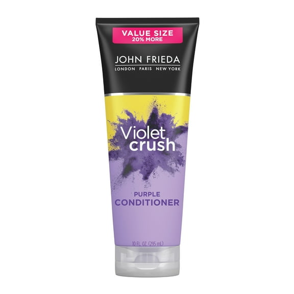 John Frieda Violet Crush Purple Conditioner for Brassy Blonde Hair, Restore and Moisturize, 10 fl oz