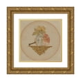 thumbnail image 1 of John George Sowerby 12x12 Gold Ornate Wood Frame and Double Matted Museum Art Print Titled - Vignette of Fan and Vase on a Shelf, 1 of 4
