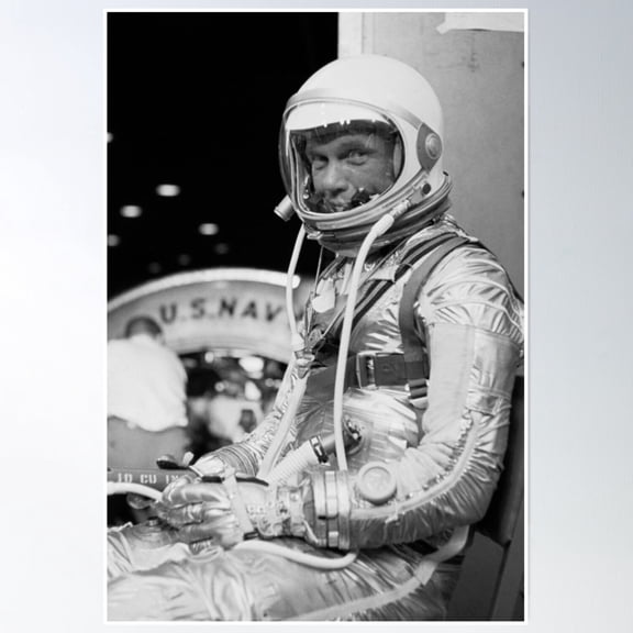 John Glenn Wearing A Space Suit Poster Wall Art Modern Wall Decor Home Decor Office Wall Art