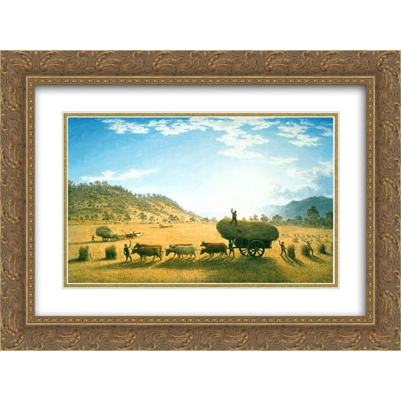 John Glover 2x Matted 24x20 Gold Ornate Framed Art Print 'My Harvest Home '