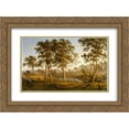 thumbnail image 1 of John Glover 2x Matted 24x20 Gold Ornate Framed Art Print 'Natives on the Ouse River, Van Diemen's Land ', 1 of 2