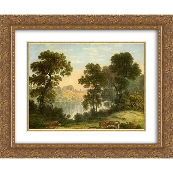 John Glover 2x Matted 24x20 Gold Ornate Framed Art Print 'View in north Wales '