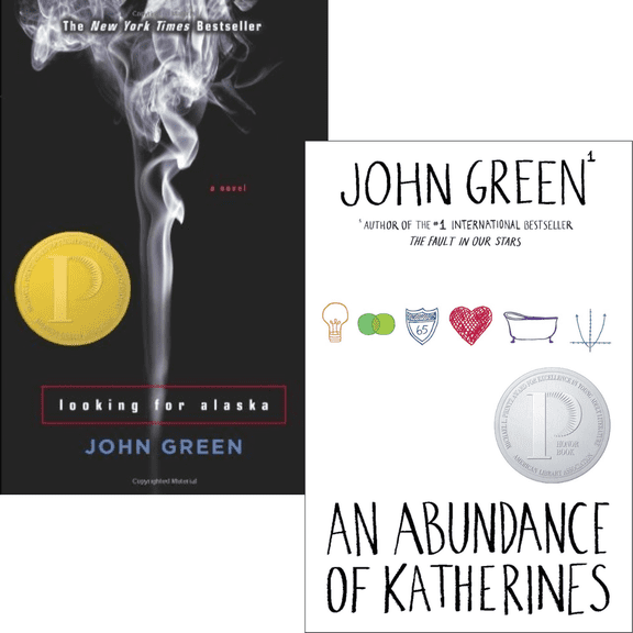 John Green Novel Set : An Abundance Of Katherines and Looking For Alaska (2 Paperbacks)