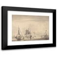 thumbnail image 1 of John Greenwood 14x11 Black Modern Framed Museum Art Print Titled - Harbor Scene (C. 1760), 1 of 5