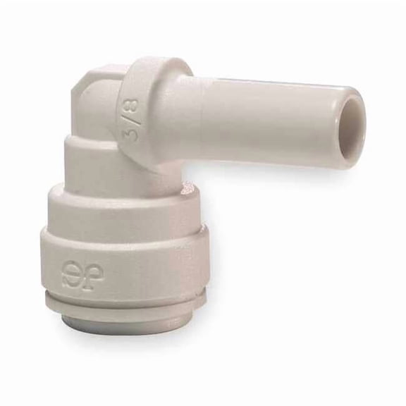 Push-Fit Elbow Fitting, 1/4 in Tube Size, Polypropylene, White, 10 PK PP220808W-PK10