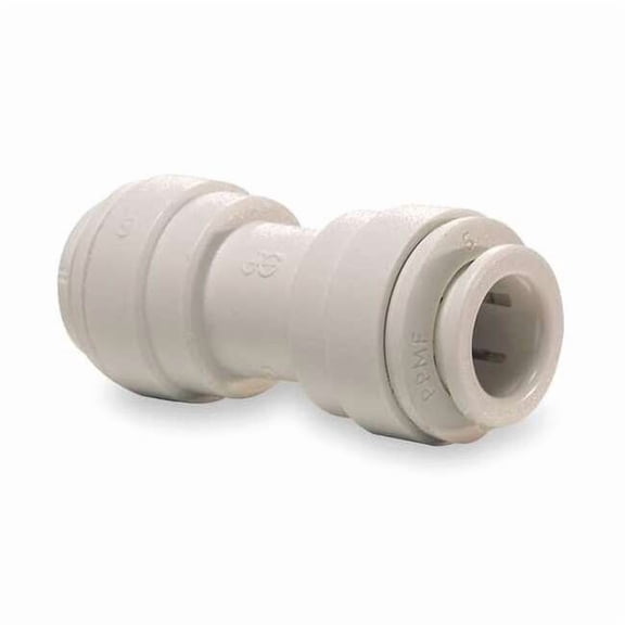 Push-Fit Adapter Fitting, 1/4 in Tube Size, Polypropylene, White, 10 PK PP0408W-PK10