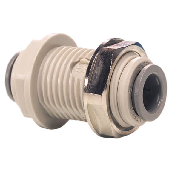 John Guest Bulkhead Union 1/2" Tube 1.06" Mounting Hole 10 Pack