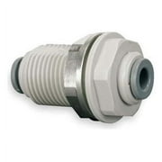 John Guest PI1216S Bulkhead Union 1/2 Tube X 1/2 Tube Gray