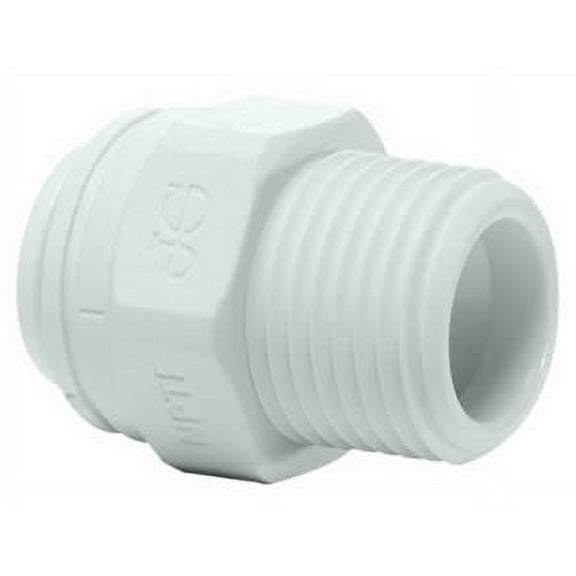 John Guest (PP010822W) Male Connector 1/4" Tube X 1/4" NPT White PP
