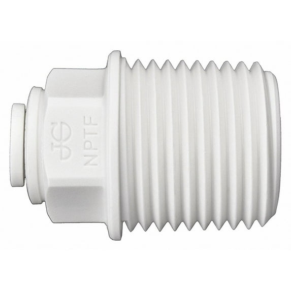 John Guest Speedfit PP010824W Polypropylene 1/4" OD x 1/2" NPTF Push-to-Connect Male Connector (10-Pack), White CA3