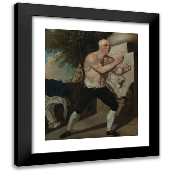 John Hamilton Mortimer 20x24 Black Modern Framed Museum Art Print Titled - Jack Broughton, the Boxer (ca. 1767)