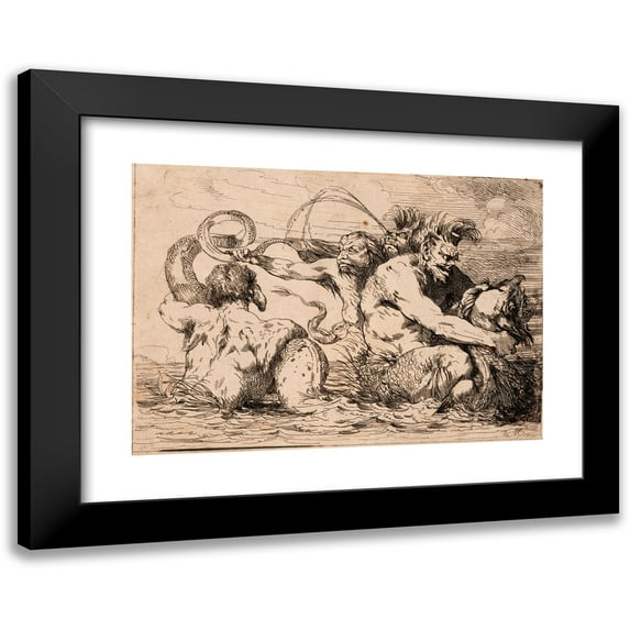 John Hamilton Mortimer 24x18 Black Modern Framed Museum Art Print Titled - Revengeful Monsters (Two States)