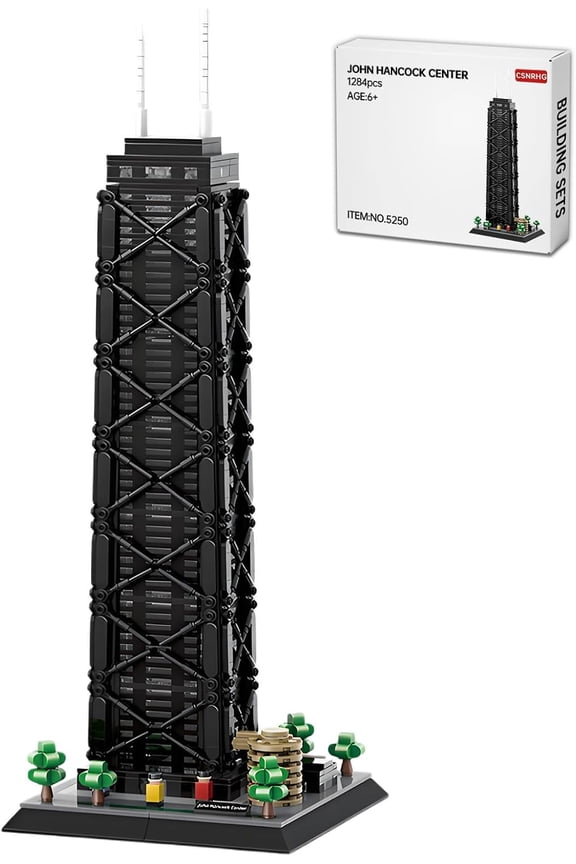 John Hancock Center Chicago Architecture Model Building Blocks Sets The Office Landmarks Skyline Set Toys Collection for Adults 1284Pcs