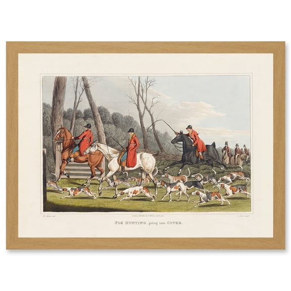 John Heaviside Clark Fox Hunting Into Cover Artwork Framed Wall Art Print A4