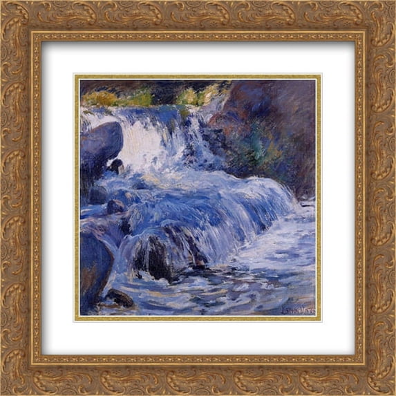 John Henry Twachtman 2x Matted 20x20 Gold Ornate Framed Art Print 'The Waterfall '