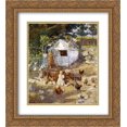thumbnail image 1 of John Henry Twachtman 2x Matted 20x22 Gold Ornate Framed Art Print 'Barnyard', 1 of 2