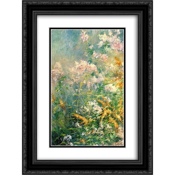John Henry Twachtman 2x Matted 20x24 Black Ornate Framed Art Print 'Meadow Flowers (Golden Rod and Wild Aster)'