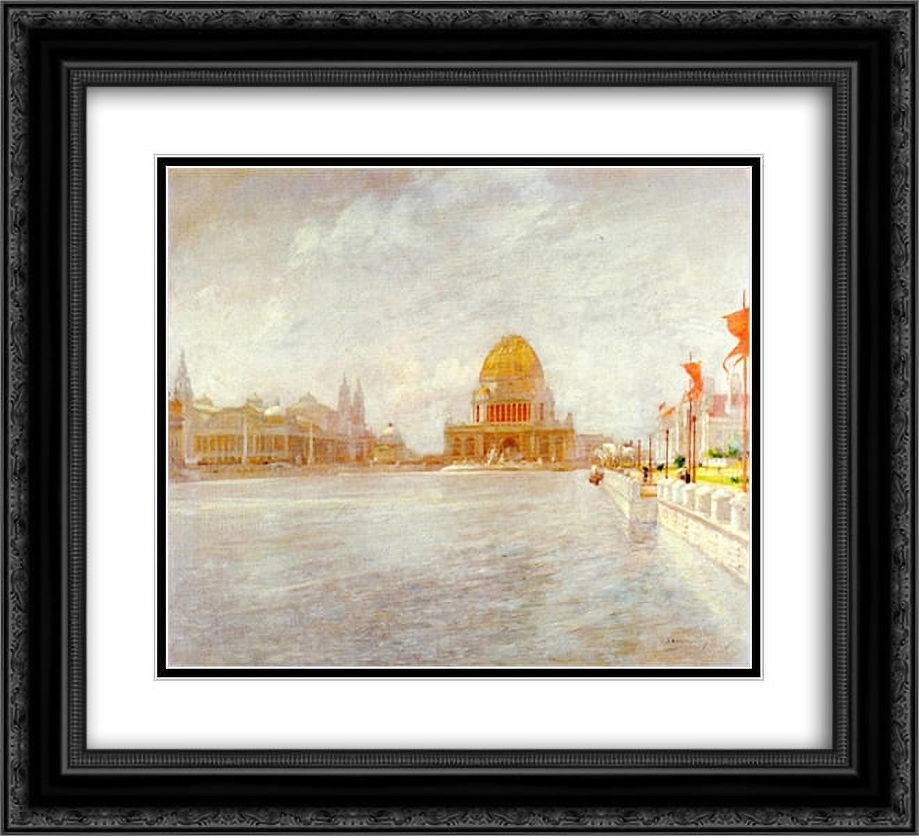 John Henry Twachtman 2x Matted 24x20 Black Ornate Framed Art Print 'Court of Honor, World's Columbian Exposiition'