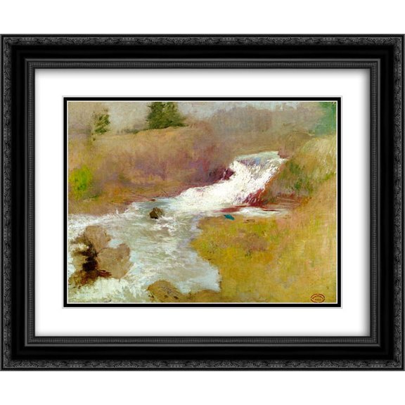 John Henry Twachtman 2x Matted 24x20 Black Ornate Framed Art Print 'The Cascade in Spring'
