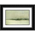 thumbnail image 1 of John Henry Twachtman 2x Matted 24x20 Black Ornate Framed Art Print 'Winter Landscape with Barn', 1 of 2