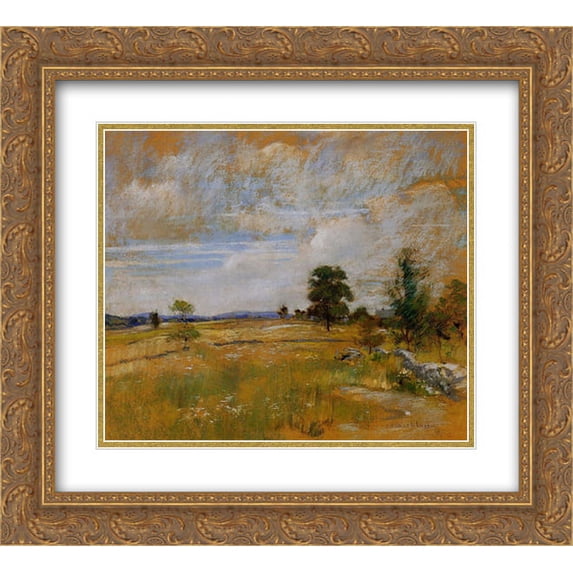 John Henry Twachtman 2x Matted 24x20 Gold Ornate Framed Art Print 'Connecticut Landscape'