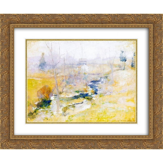 John Henry Twachtman 2x Matted 24x20 Gold Ornate Framed Art Print 'End of Winter'