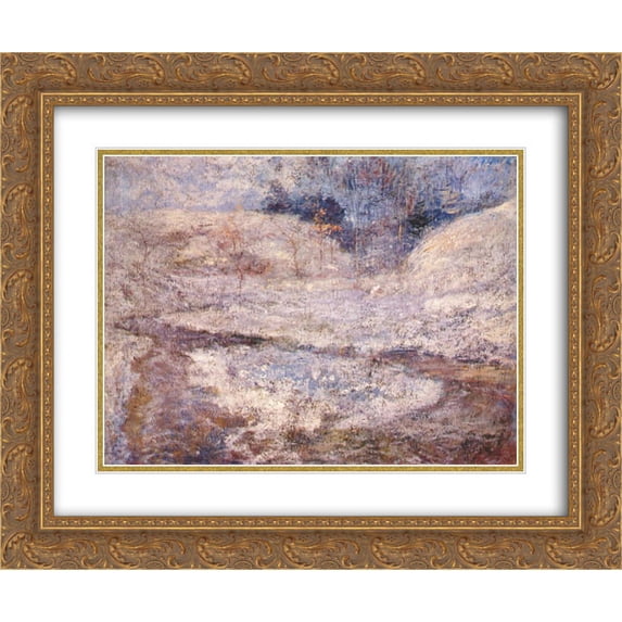 John Henry Twachtman 2x Matted 24x20 Gold Ornate Framed Art Print 'The Brook, Greenwich, Connecticut'