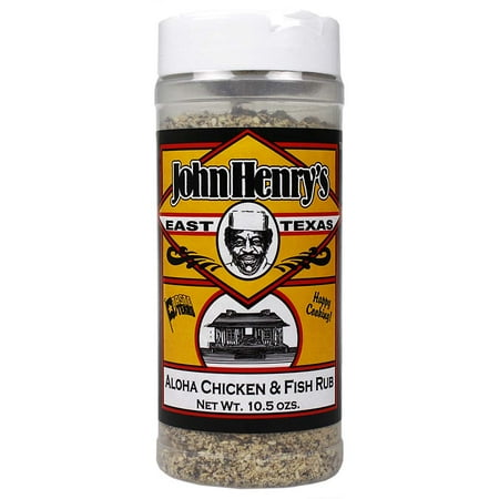 John Henry's Aloha Chicken & Fish Rub Blend Ginger Sesame Garlic 10.5 Oz Bottle