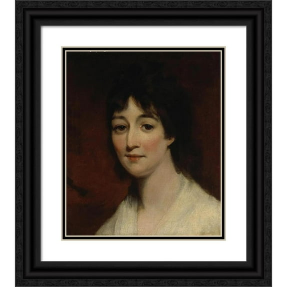 John Hoppner 12x14 Black Ornate Wood Framed Double Matted Museum Art Print Titled: Portrait of Lady Cavendish