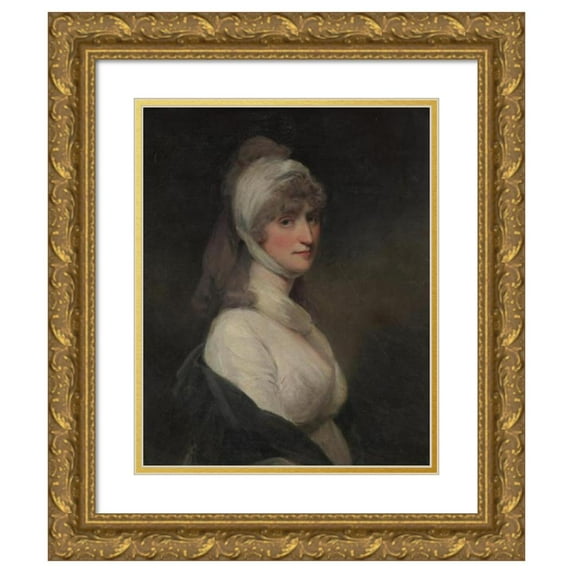 John Hoppner 20x24 Gold Ornate Framed and Double Matted Museum Art Print Titled - Mrs. Thomas Pechell (Charlotte Clavering, Died 1841) (1799)