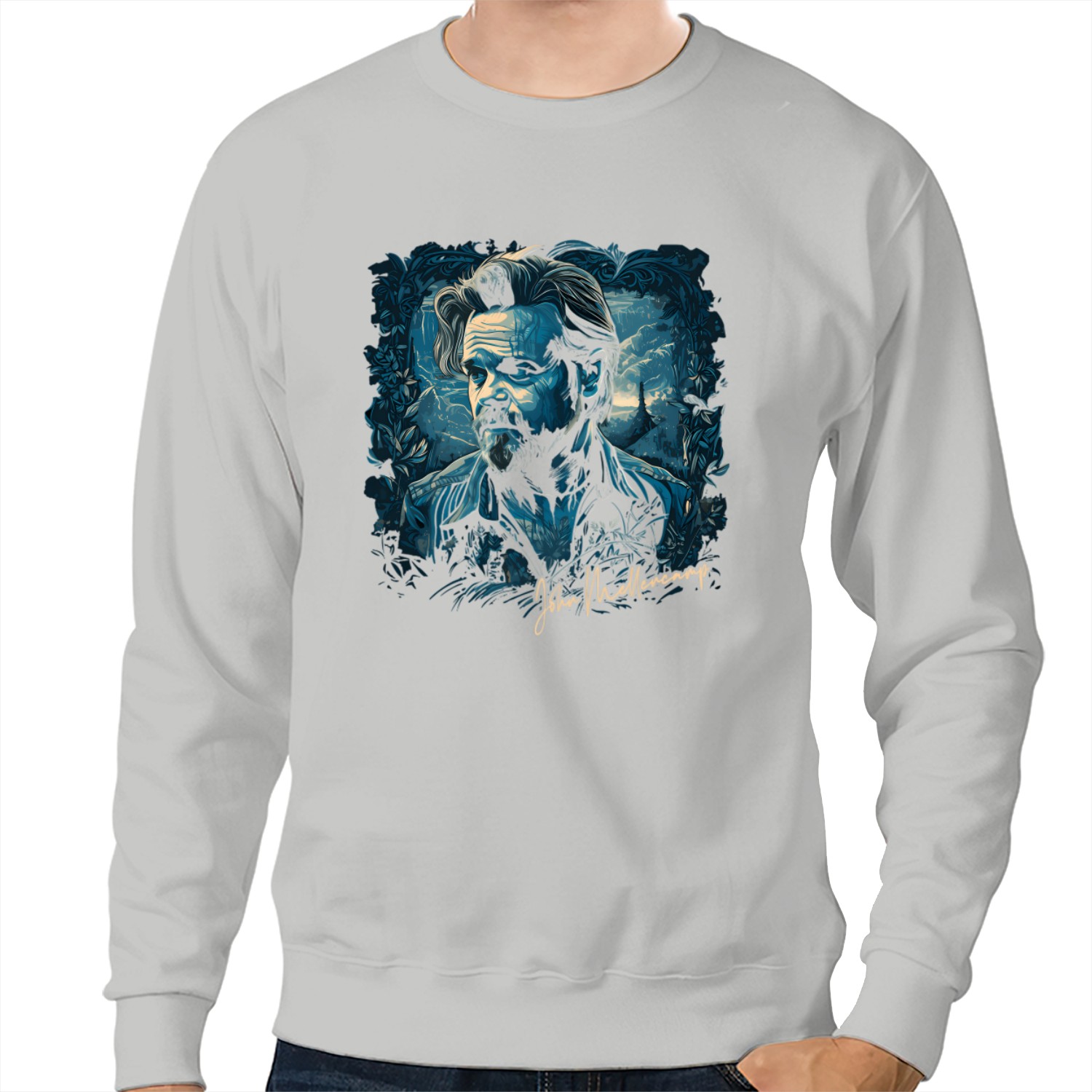 John J. Mellencamp Retro Fan Art Unisex Cotton Sweatshirt